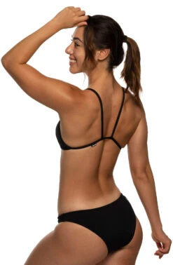 Midl Bikini Bottom - Black 22 Midl Bikini Bottom - Black -Outlet Aqua Surf Wears Store Swim Bottoms Midl Solid Side Black Angie 061821