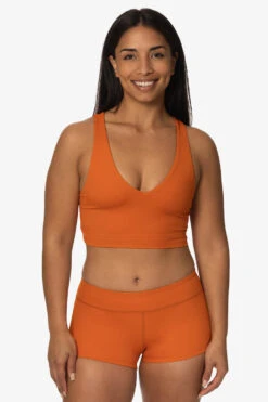 Piha Surf Short - Ginger -Outlet Aqua Surf Wears Store Swim Bottoms Piha Solid Ginger Front TiaSurf KianiSouza 020923