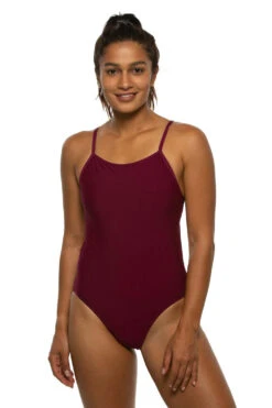 Devon Swim Onesie - Cabernet