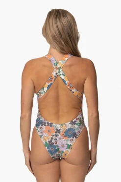 Audacious Onesie - Magnolia -Outlet Aqua Surf Wears Store Swim Onesies Audacious Print Magnolia Back CourtneySurf ChristinaQuakernik 021123