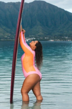 Elizabeth Zip-Up Surf Suit - Zion & Volcano -Outlet Aqua Surf Wears Store Swim Onesies Elizabeth Solids Zion Volcano Side Elizabeth CSGD1