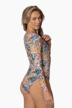 Endure Onesie - Magnolia -Outlet Aqua Surf Wears Store Swim Onesies Endure Print Magnolia BackSide CourtneySurf ChristinaQuakernik 021123