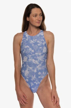 Fairlie Water Polo Suit - Utopia -Outlet Aqua Surf Wears Store Swim Onesies Fairlie Print Utopia Front Laura 060622