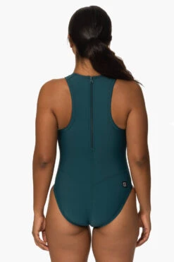 Fairlie Water Polo Suit - Peacock -Outlet Aqua Surf Wears Store Swim Onesies Fairlie Solid Peacock Back KianiSouza 112222