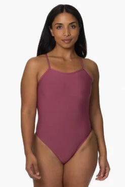 Gavin Swim Onesie - Plum -Outlet Aqua Surf Wears Store Swim Onesies Gavin Recycled Forever Solid Plum Gavin KianiSouza 120122