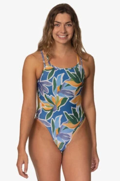 Murray Swim Onesie - Jasmine -Outlet Aqua Surf Wears Store Swim Onesies Murray Prints Jasmine Front LaurenMcKenna 030923