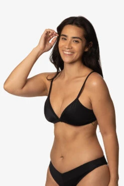 Artemis Bikini Top - Black -Outlet Aqua Surf Wears Store Swim Tops Artimis Solids Black Front Side Destiny CSGD1 041123