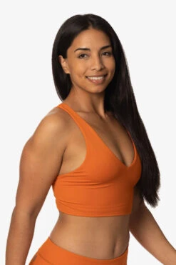 Biarritz Bikini Top - Ginger -Outlet Aqua Surf Wears Store Swim Tops Biarritz Solid Ginger Front Side TiaSurf KianiSouza 020923