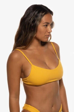 Hikari Bikini Top - Persimmon -Outlet Aqua Surf Wears Store Swim Tops Hikari Solid Side Persimmon EKSD2 Eryn 051322