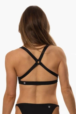 Karena Bikini Top - Black -Outlet Aqua Surf Wears Store Swim Tops Karena Solids Black Back MichelleMason JSD2.23 030723