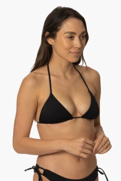 Kewalos Bikini Top - Black 5 Kewalos Bikini Top - Black -Outlet Aqua Surf Wears Store Swim Tops Kawelos Solid Black FrontSide TiaSurf MonicaWalsh 020923