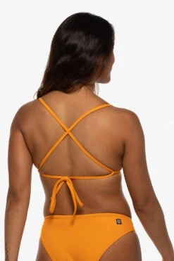 Lily Bikini Top - Mandarin -Outlet Aqua Surf Wears Store Swim Tops Lily Solid Mandarin Side Liz 052422