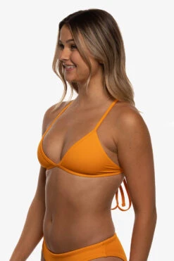 Lily Bikini Top - Mandarin -Outlet Aqua Surf Wears Store Swim Tops Lily Solid Mandarin Side Mia 052022