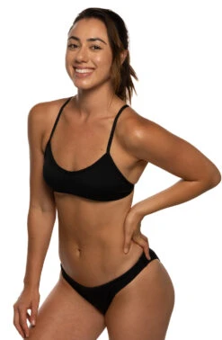 Malia Bikini Top - Black 6 Malia Bikini Top - Black -Outlet Aqua Surf Wears Store Swim Tops Malia Solid Front Black Angie 061821