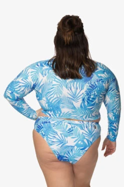 Moana Long Sleeved Crop Rashie - La Jolla -Outlet Aqua Surf Wears Store Swim Tops Moana Prints La Jolla Back CarlyCompton JSD2.23 021023