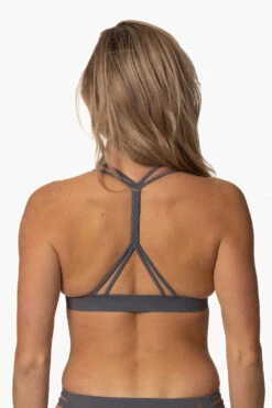 Sunset Bikini Top - Graphite -Outlet Aqua Surf Wears Store Swim Tops Sunset Solid Graphite Back CourtneySurf ChristinaQuakernik 021123