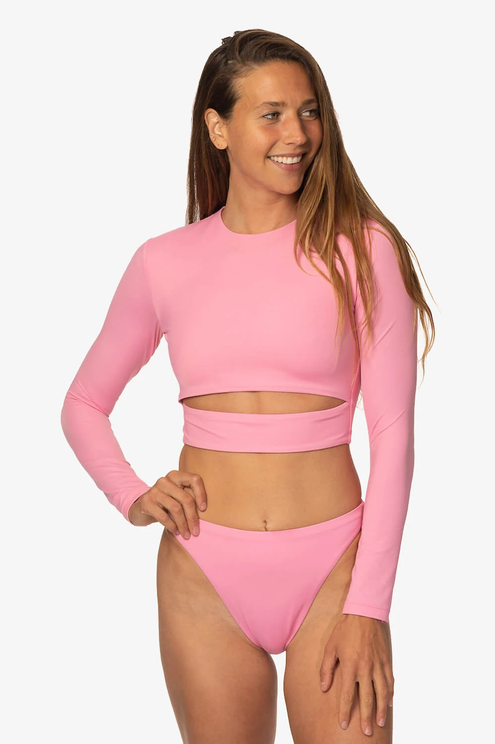 Taranaki Long Sleeved Crop Cut-Out Rashie - Dazzle 1 Taranaki Long Sleeved Crop Cut-Out Rashie - Dazzle