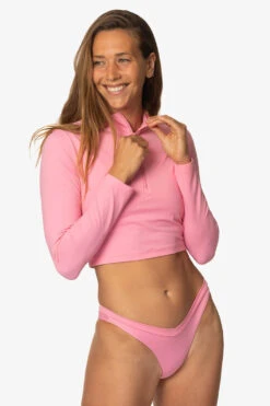 Tofino Long Sleeved Crop 1/4 Zip-up Rashie - Dazzle