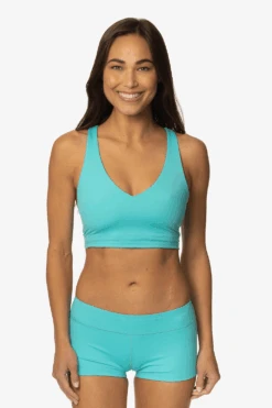 Biarritz Bikini Top - Manifest -Outlet Aqua Surf Wears Store Swim Bottoms Piha Print Manifest Front LisaDillon 040323