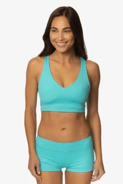 Biarritz Bikini Top - Manifest -Outlet Aqua Surf Wears Store Swim Top Bearritz Print Manifest Front LisaDillon 040323