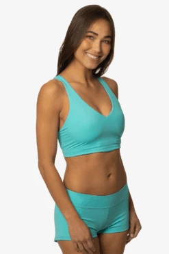 Biarritz Bikini Top - Manifest -Outlet Aqua Surf Wears Store Swim Top Bearritz Print Manifest Side LisaDillon 040323