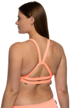 Kaylee Bikini Top - Papaya -Outlet Aqua Surf Wears Store Swim Tops Kaylee Solid Back Papaya PAP Malia 052821