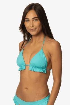 Pavones Bikini Top - Paradise -Outlet Aqua Surf Wears Store Swim Tops Pavones Solid Manifest FrontSide LisaDillon 040323